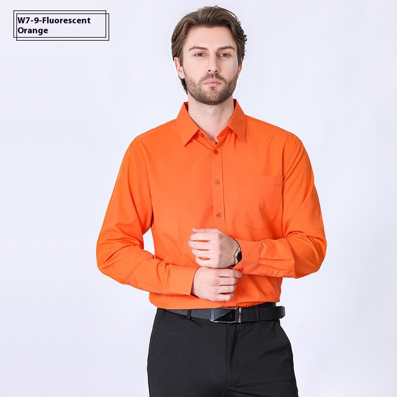 Camicia da uomo Valstrend minimalista e professionale a maniche lunghe, stretch, senza pieghe, stile business moderno.