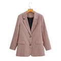 Colletto da completo in stile scozzese, cappotto casual a maniche lunghe Valstrend, tessuto plaid e taglio elegante.