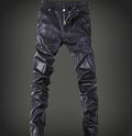 Pantaloni in pelle nera da uomo per autunno e inverno, performance, stile elegante, marca Valstrend.