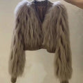 Cappotto da donna Valstrend con cuciture eleganti, scollo a V e design raffinato, visibile in primo piano nell'immagine.