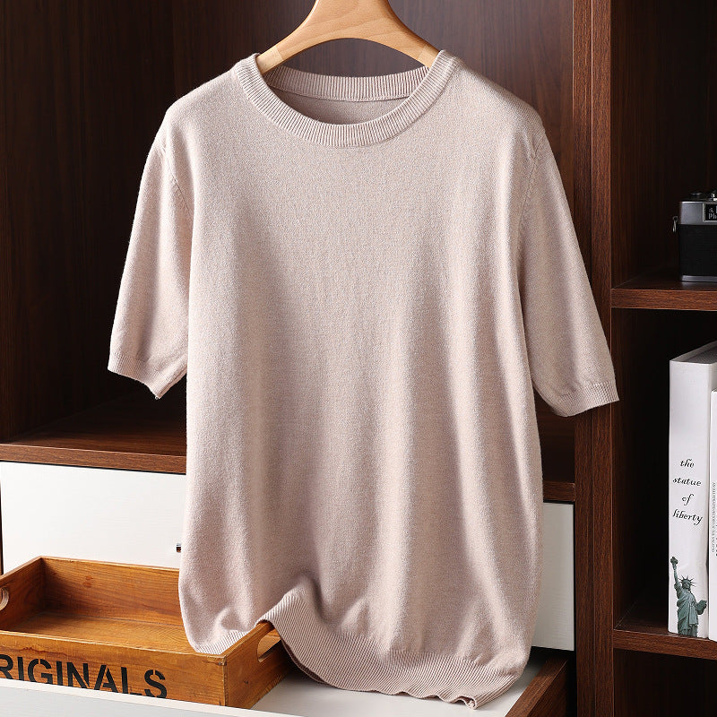 Maglietta casual da uomo Valstrend, manica corta, scollo rotondo, tessuto leggero e sottile, ideale per l'estate.