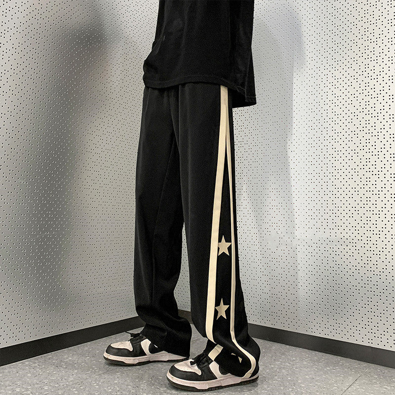 Pantaloni sportivi da uomo Valstrend shop, pantaloni casual dritti, tessuto comodo, stile sportivo e pratico, colore grigio chiaro.