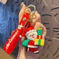 Cartoon Epoxy Santa Claus David's Deer Doll Keychain
