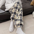Pantaloni pigiama in pile di corallo per donna, da autunno e inverno, imbottiti e caldi, marca Valstrend.