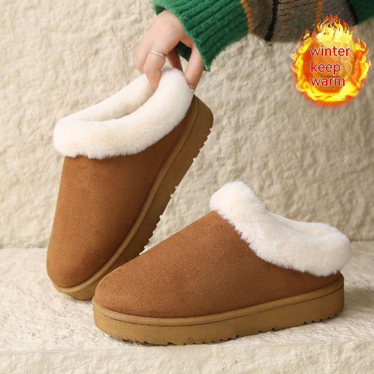 Scarpe in cotone donna invernali Valstrend, slip-on, di taglia grande con punta rotonda e stile casual per il tempo libero.