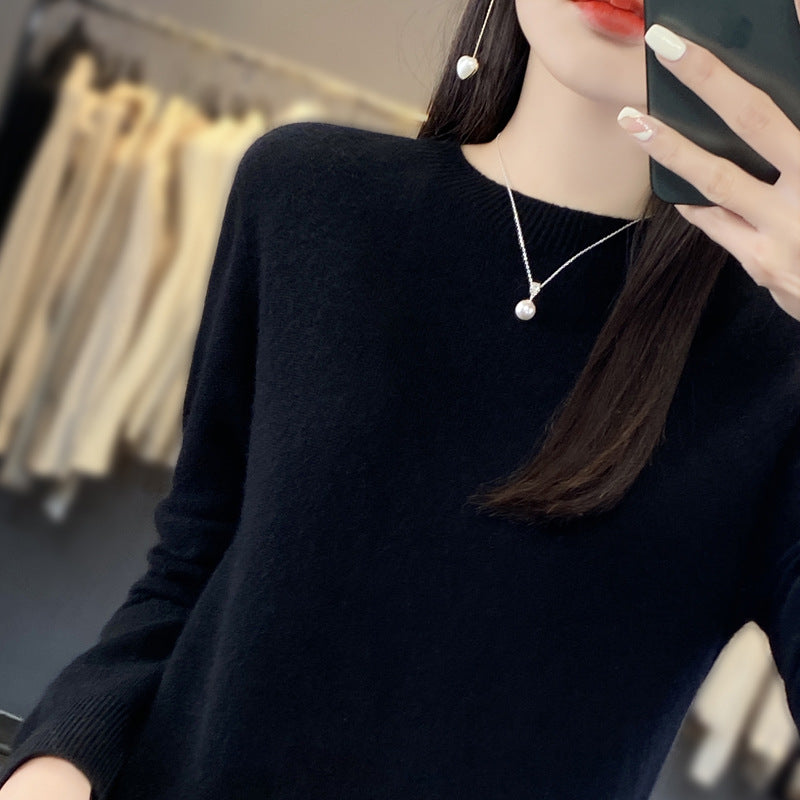 Maglione largo in cashmere per donna di Valstrend shop, maglia morbida e lavorata a maglia in stile casual, colore neutro.
