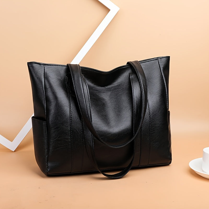 Borsa tote in eco pelle Valstrend con molte tasche, grande borsa da lavoro, scuola o viaggio, comoda e spaziosa.