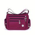 Chic Nylon Crossbody Bag for Women - Waterproof, Multi-Pocket Shoulder Purse with Zip Closure