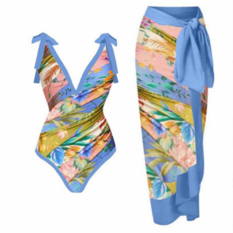 Costume da bagno femminile Valstrend con copertura conservatrice in stile Siamese, adatto per bagni termali e relax.