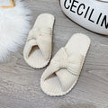 Ciabatte da casa Valstrend in cotone e lino, morbide e confortevoli con suola morbida, ideali per il comfort domestico.