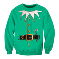 Maglione natalizio trendy con collo rotondo Valstrend, maglia invernale colorata con motivo festivo, vista frontale.