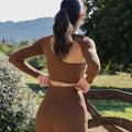 Top sportivo a maniche lunghe Valstrend con protezione toracica, abbigliamento yoga fitness, tessuto elasticizzato e traspirante