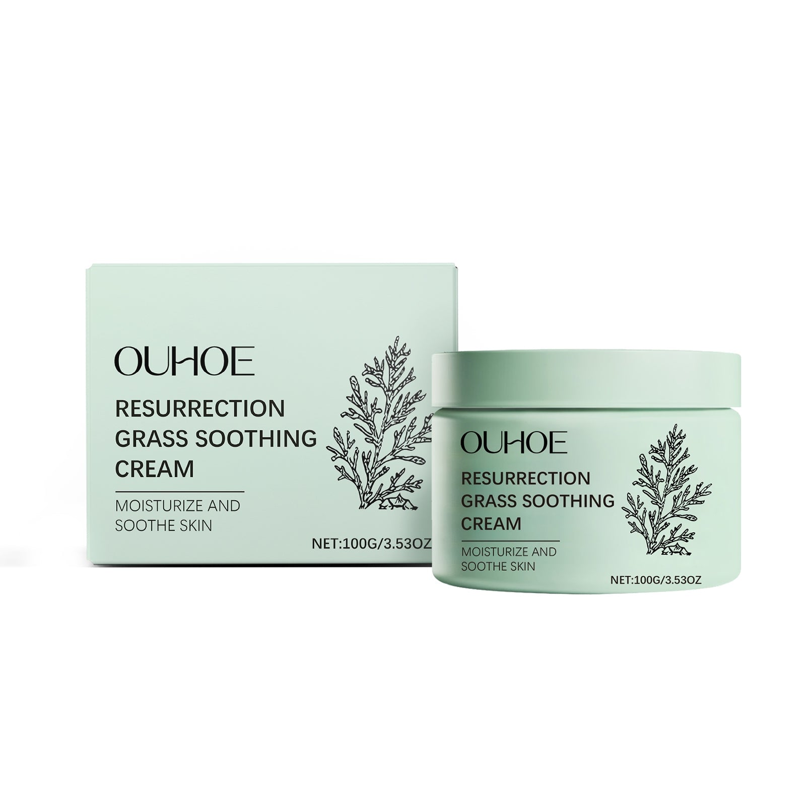 Crema lenitiva Resurrection Grass Valstrend, contenitore con crema idratante e naturale per la cura della pelle.
