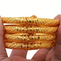 1pc Golden Bangle Bracelets, Luxury Open Cuff Design, Dubai & Ethiopian Style Bridal Jewelry For Women, Exquisite Detailing