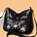 Shoulder Bag With Embroidered Design, Polyester Lining, Zipper Closure, Casual Bag With Adjustable Strap For Women