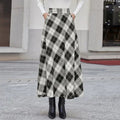 Gonna casual a quadri a vita alta per donna Valstrend, perfetta per autunno, con motivo plaid e taglio elegante.