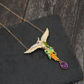 Collana choker in argento con ciondolo a forma di cento uccelli e fenice, con dettagli di diamanti lucidi, marca Valstrend.