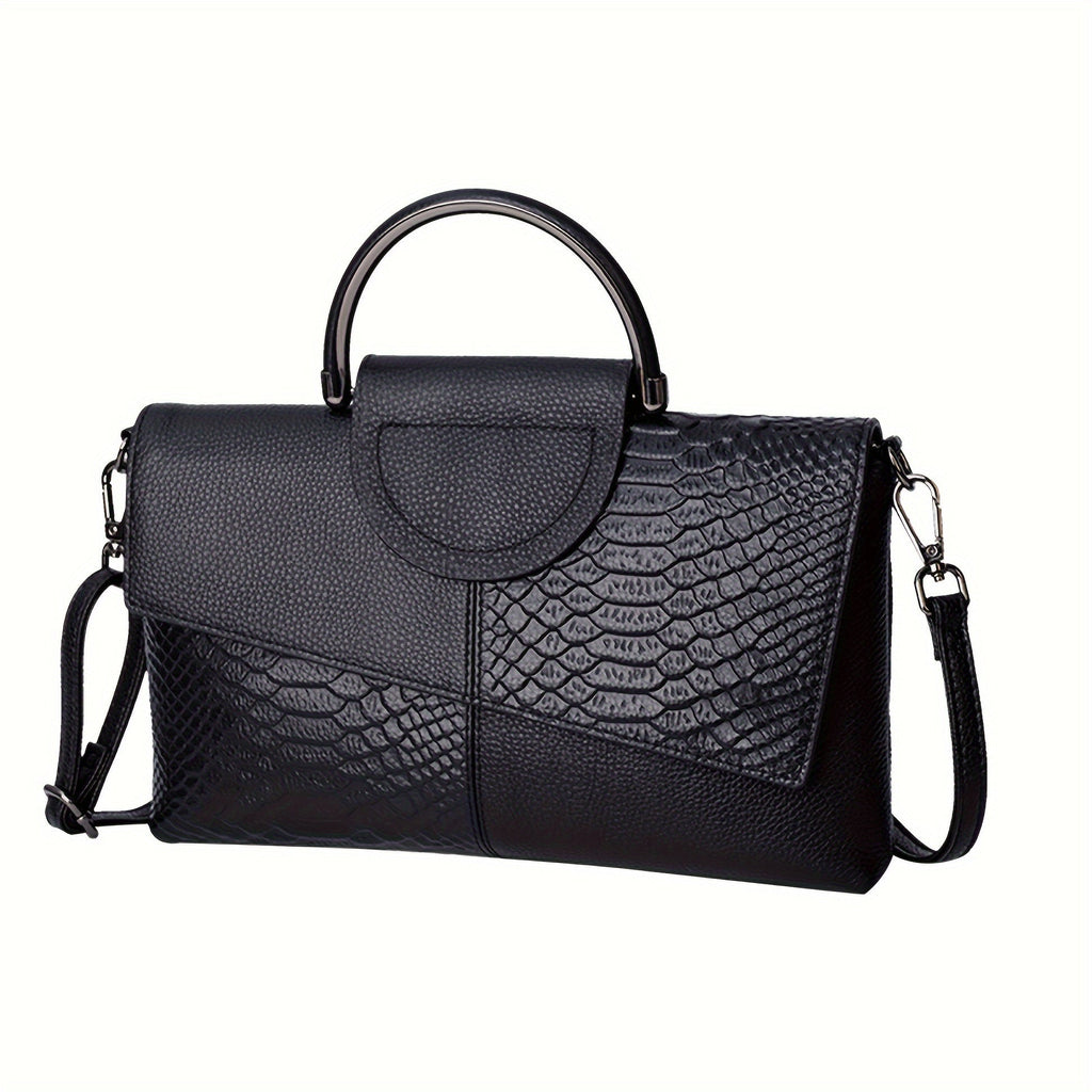 Borsa a tracolla donna in pelle PU con motivo coccodrillo, tracolla elegante e clutch di lusso Valstrend.