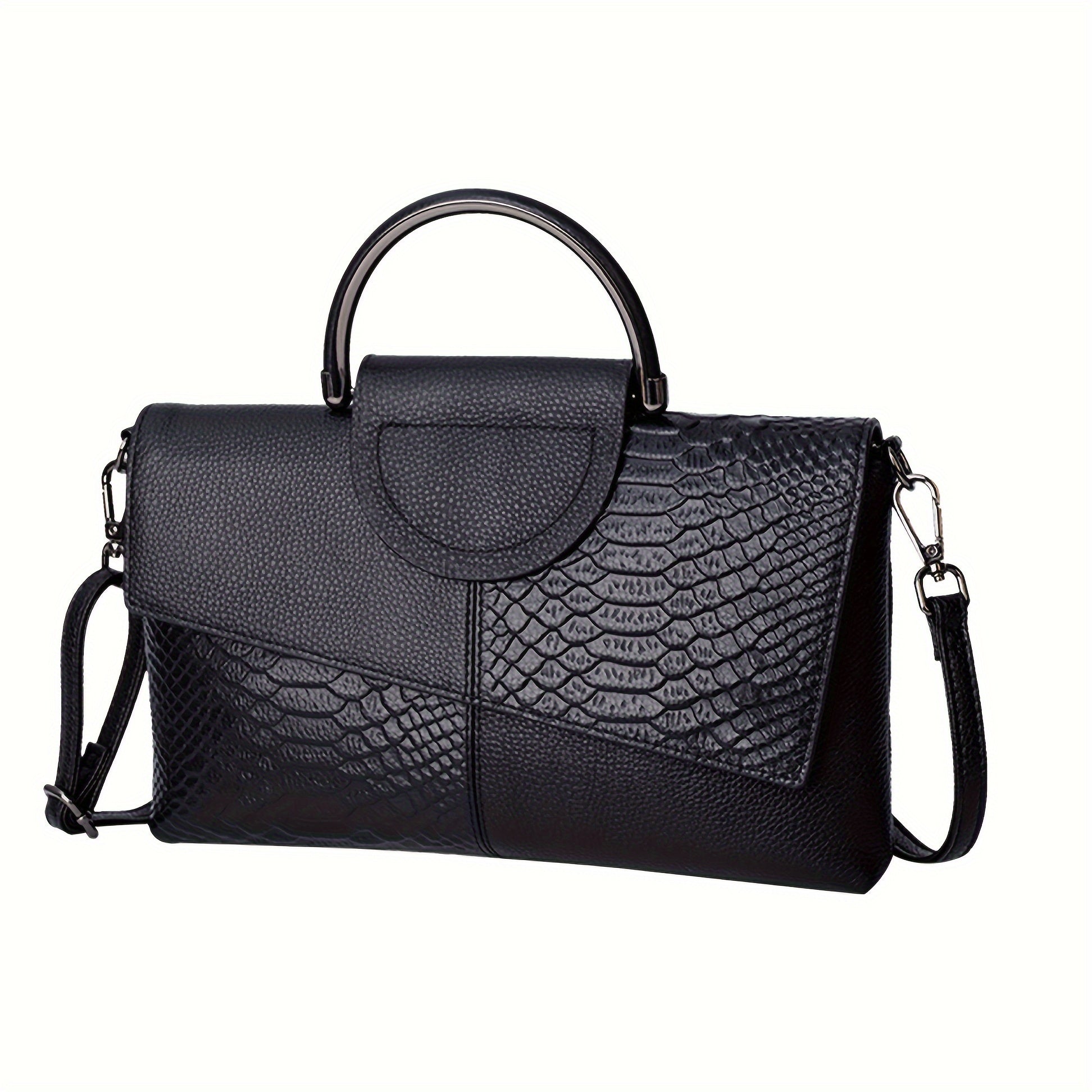 Borsa a tracolla donna in pelle PU con motivo coccodrillo, tracolla elegante e clutch di lusso Valstrend.