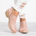 Stivaletto donna retrò con tacco alto in pelle marrone, scarpe autunnali Valstrend con cavigliera e design vintage