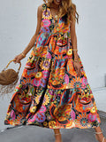 Vestito donna Valstrend, vestito largo a fiori casual con scollo a V, modello ampio e leggero per occasioni informali