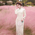 Qipao in stile culturale e nazionale Jiangnan con foglie di bambù, tessuto elegante, marca Valstrend, abbigliamento tradizionale cinese