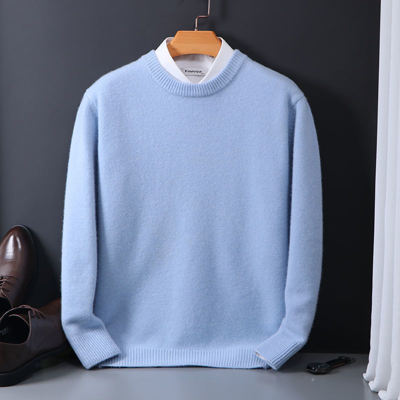 Maglione uomo a collo rotondo, oversize e morbido, in maglia lavorata, stile casual e rilassato, marca Valstrend.