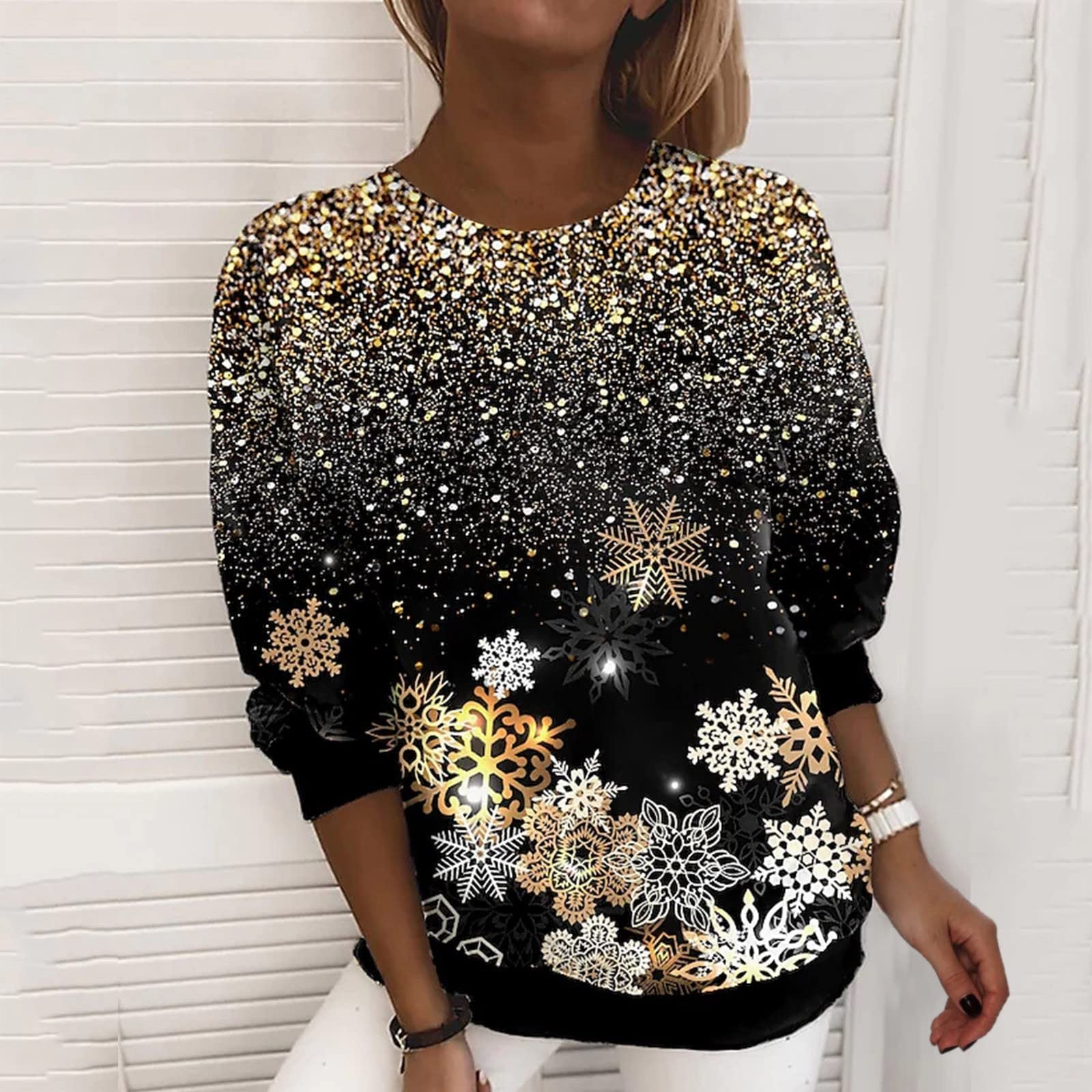 Christmas Autumn Winter Sweater Women's 3D Digital Printing Top
