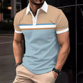T-shirt Valstrend con scollo a giro, bottoni e cuciture colorate, maniche corte e stile casual.