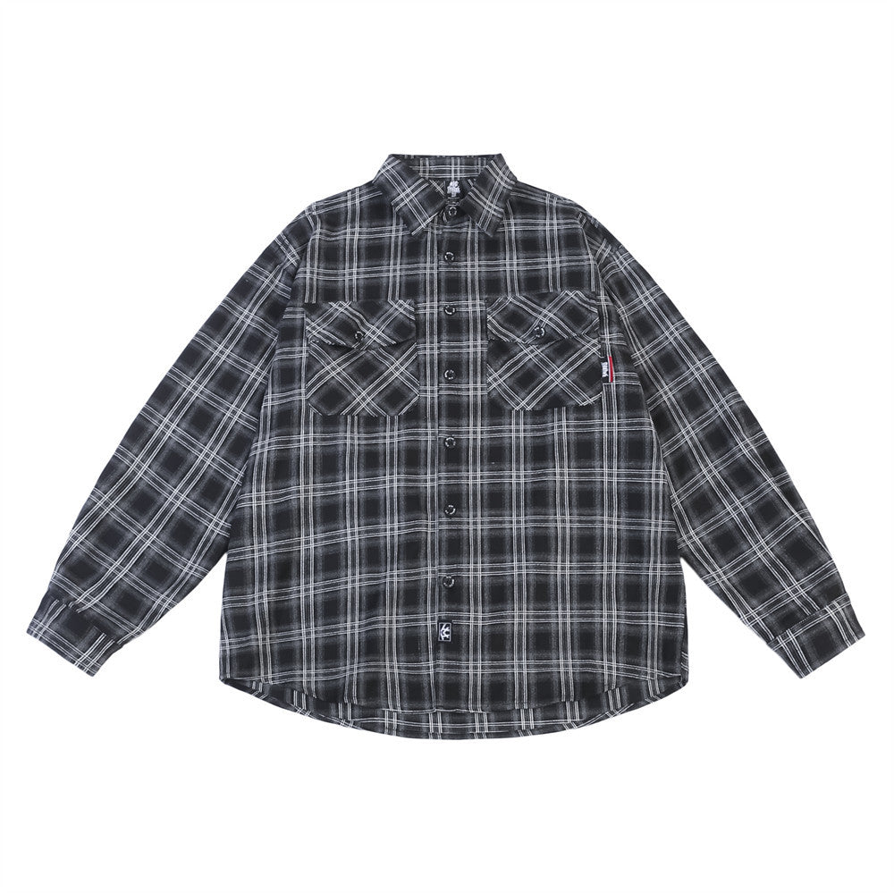 American Retro Plaid Shirt Coat Men