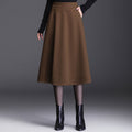 Gonna a cloche in lana donna a vita alta, lunghezza media, stile a campana, di marca Valstrend.