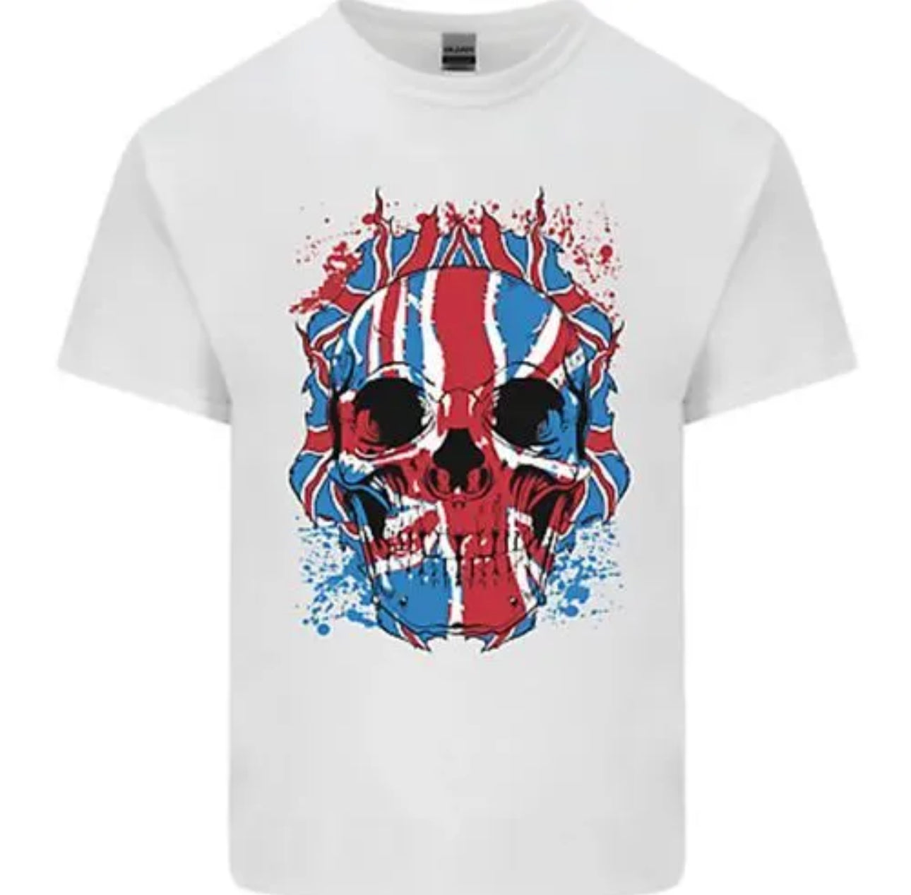 T-shirt da uomo Valstrend con collo rotondo estivo, stampa colorata e design casual, visibile fronte e dettaglio del tessuto.