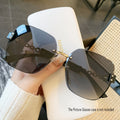 Large Rimless Fashion Glasses For Women Ombre Gradient Lens Fashion Decorative Sun Shades For Vacation Beach Party