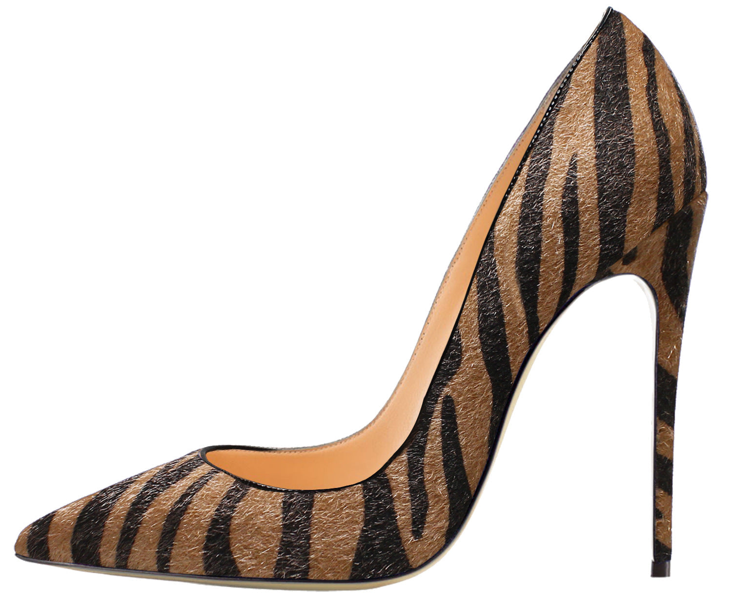 Scarpe da donna Valstrend con tacco alto e punta affusolata, texture animale, stile elegante e sofisticato.
