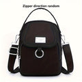 Women's Retro Messenger Bag, Autumn & Winter Fashion, Multi-Pocket, Phone Compatible, Versatile for Shopping & Parties, Black, Green, and Teal, Polyester Lining, Zip Closure, Nylon Material, Washable