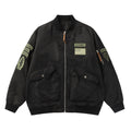 Baseball Uniform Badge Embroidery Sports Loose Casual Zip Coat