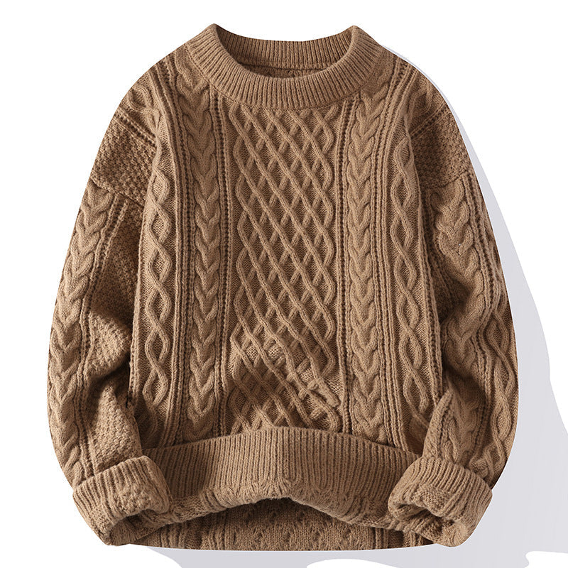 Maglione twist personalizzato da uomo Valstrend, stile moda, dettaglio a maglia intrecciata, ideale per look casual e alla moda.