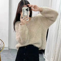 Maglione a maniche lunghe in stile coreano, semplice con scollo a V, tessuto a maglia, marca Valstrend.