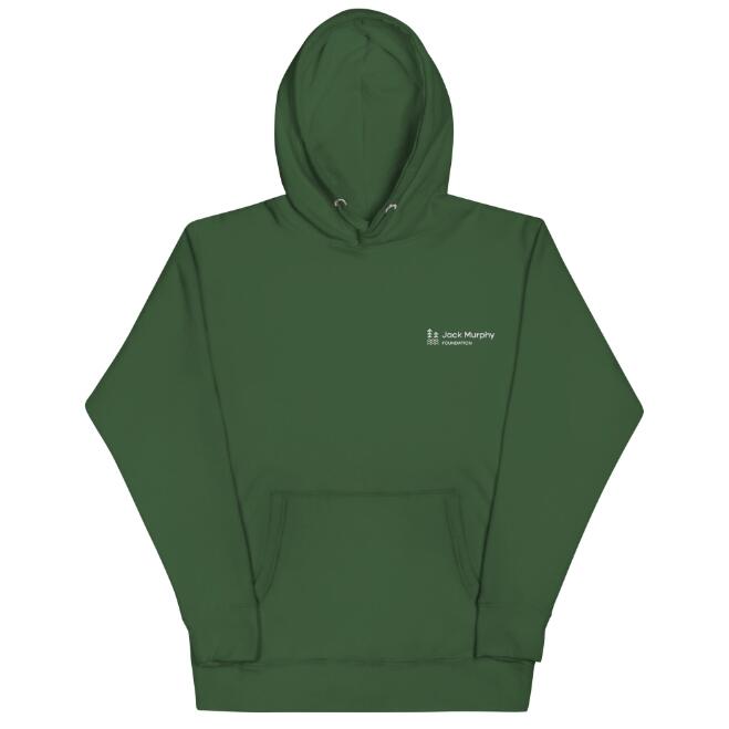 Felpa verde foresta con stampa europea e americana, marca Valstrend, vista frontale, morbida e casual.
