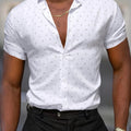 T-shirt da uomo con maniche corte, colletto a punta e stampe alla moda, ideale per ufficio e uso casual, marca Valstrend.