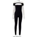 Off-shoulder Short Sleeve Exercise Casual Pants Jumpsuit
