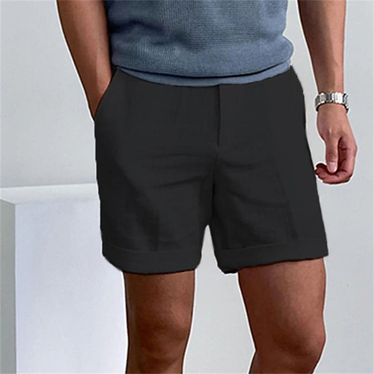 Shorts da uomo Valstrend con tasche oblique, colore puro, comodi, traspiranti e ideali per allenamento e sport.