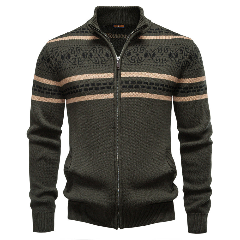 Maglione da uomo con zip e maglia a maglia valstrend shop, giacca elegante in tessuto morbido e caldo.