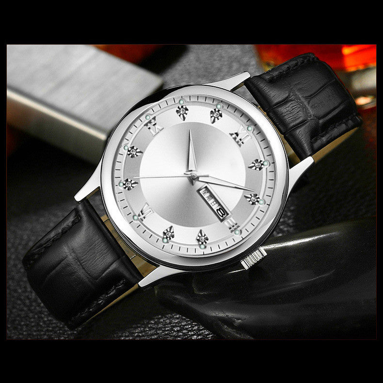 Orologio da uomo Valstrend con calendario fashion, cassa in oro e design elegante, visibile sul quadrante.