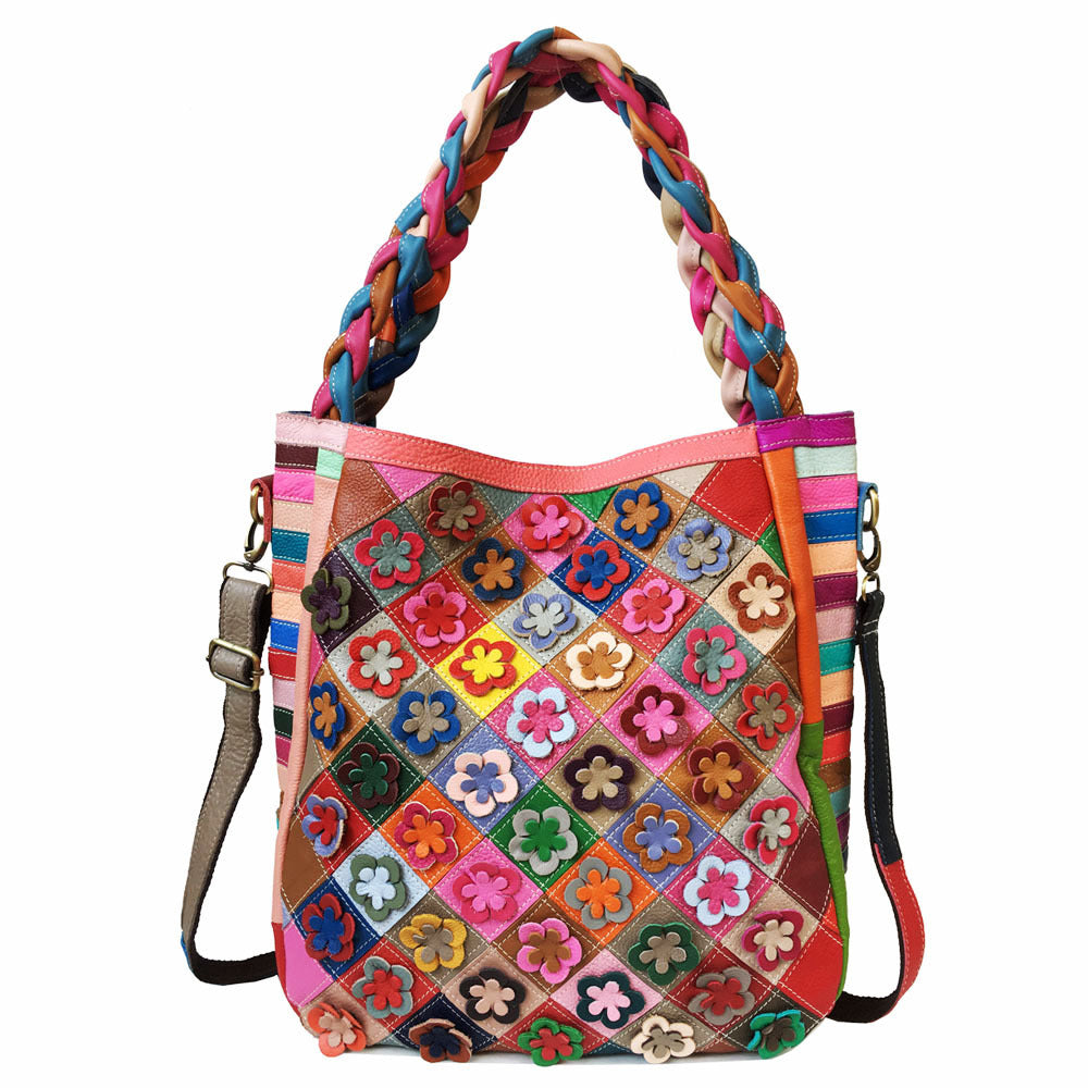 Borsa a tracolla da donna Valstrend con cuciture fashion, motivo a quadri diamanti e dettagli eleganti in stile messenger.
