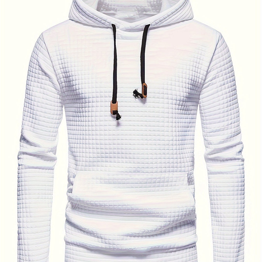 Solid Hoodie, Cool Hoodies For Men, Men's Casual Graphic Design Pullover Hooded Sweatshirt With Kangaroo Pocket Streetwear For Winter Fall, As Gifts