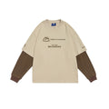 Men's And Women's Fashion Color Contrast Fake Two-piece Loose Round Neck Sweater
