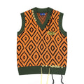 Maglione Valstrend con scollo a V, dettagli con nappe in corda, stile waistcoat, ideale per look casual e raffinato.
