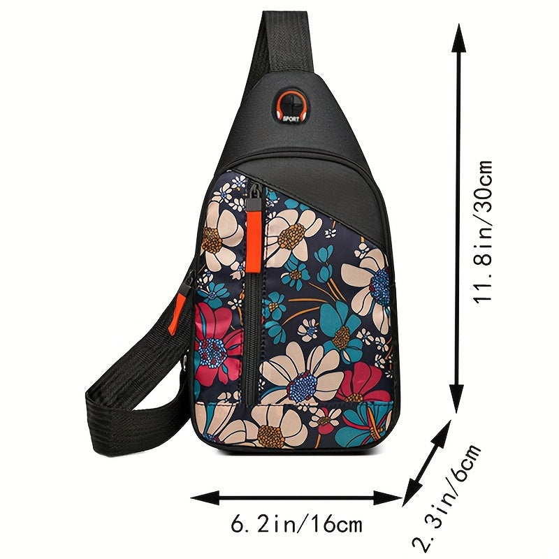 Borsa a tracolla casual in tela e Oxford con stampa casual, tracolla regolabile, adatta per uscite, marca Valstrend shop.