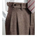 Pantaloni da uomo in tweed casual britannico Valstrend, tessuto in lana, stile elegante e classico con tasche frontali.